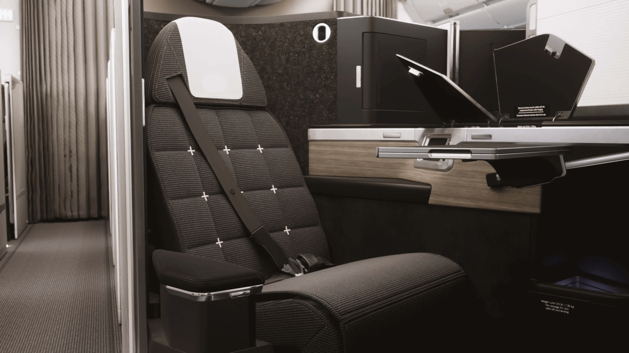 Business class airline seat demonstrating the premium travel experience